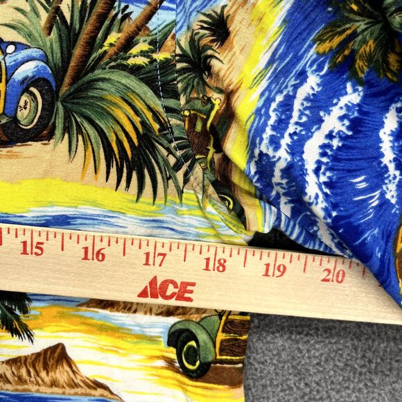 Liquid Hawaiian Shirt Junior Medium 10 12 Blue Yellow Cruise Surfboard beach - Picture 8 of 14